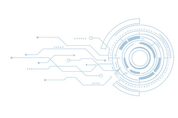 Abstract technology vector background. Futuristic sci-fi concept. Digital communication and connection. Circuit board electronic design. HUD interface graphic illustration.
