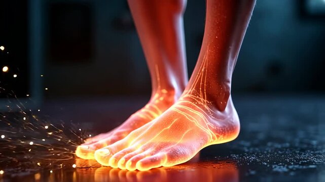 buzzing sensation, nerve damage, foot pain. Neural health. Nerves react to stimuli sharply. Sensory feedback enhances walking control. Leg function impacts overall mobility.