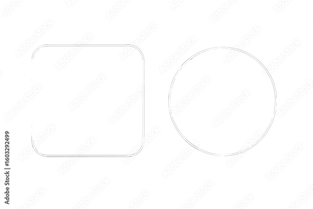 Poster widget frame for smartphone and web app. transparent ui light frame with shine contours. glass plate