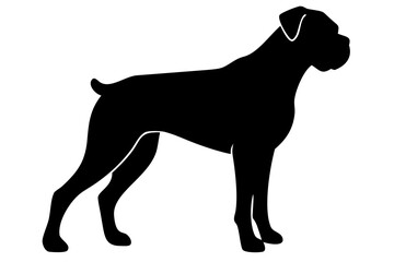 Boxer Dog Silhouette on White Background animal 2