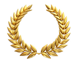 golden laurel wreath isolated on white background. PNG Transparent file type with high definition quality And vibrant color grading Available.