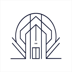 Interior Line Logo Vector Design Illustration