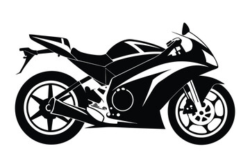 Fototapeta premium Sleek Black and White Sportbike Illustration Showcasing Modern Design and Motorcycle Aesthetics