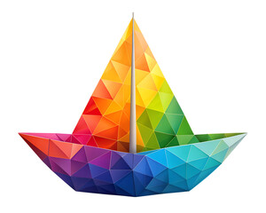 origami paper boat isolated on white background. PNG Transparent file type with high definition quality And vibrant color grading Available.
