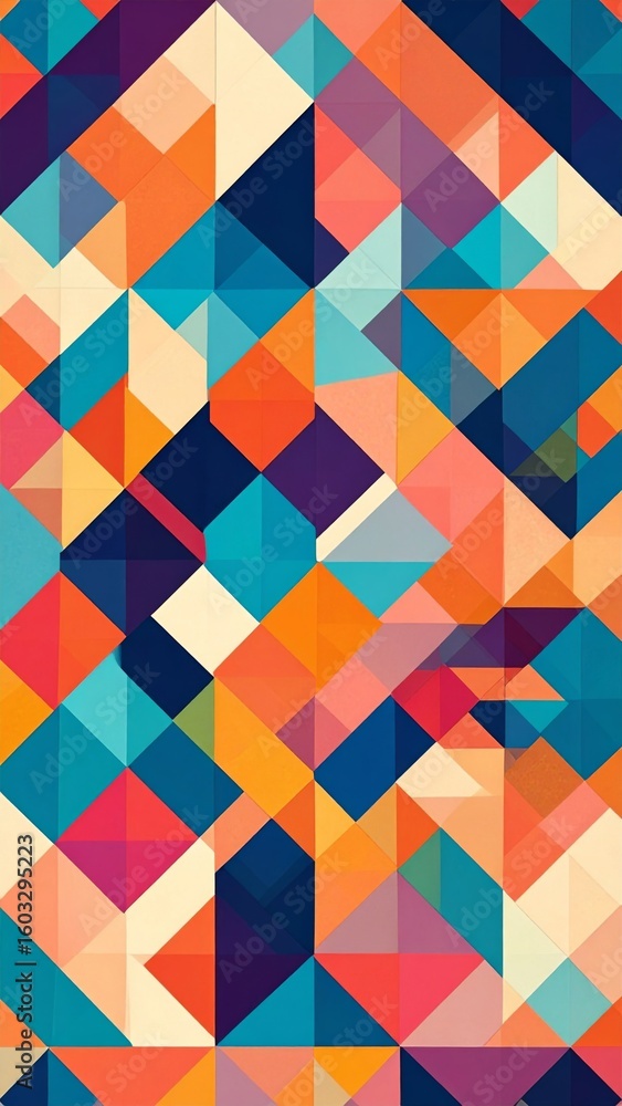 Aufkleber geometric abstract background of colorful triangles in modern design