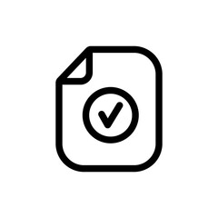 Checklist icon. Check box. Document in clipboard in linear style. Clipboard concept. Vector illustration.
