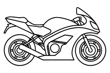 Obraz premium Outlined Sportbike Motorcycle Illustration Modern Design with Sleek Lines and Visible Components