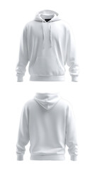 Plain white hooded sweatshirt with front pocket and drawstring hoodie clothing