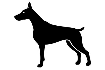 Albino Doberman Dog Silhouette doberman pinscher white doberman