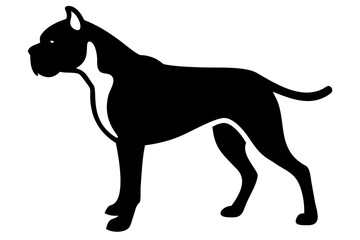 Albino Boxer Dog Silhouette animal silhouette white background