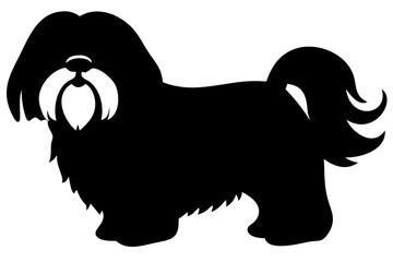 Shih Tzu Dog Silhouette with Transparent Background