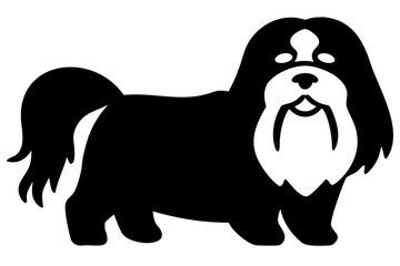 Shih Tzu Dog Silhouette on White Background animal
