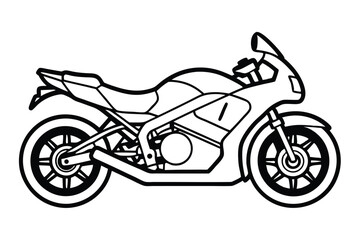 Obraz premium Black and White Line Art Depiction of a Motorcycle with Detailed Design