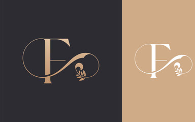 Abstract Initial letter F and Infinity decoration logo design vector illustration