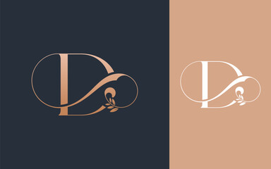 Abstract Initial letter D and Infinity decoration logo design vector illustration