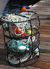 Crab Pots on Newport Oregon Dock