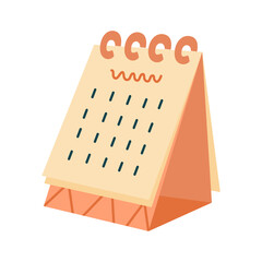Desk calendar hand drawn flat style vector illustration