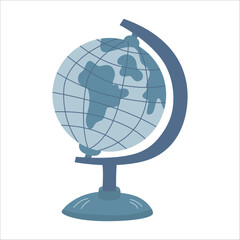 School globe hand drawn flat style illustration Back to school theme element