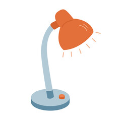 Desk lamp hand drawn flat style vector illustration