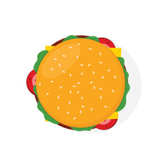 Hamburger Food Icon Vector Design.