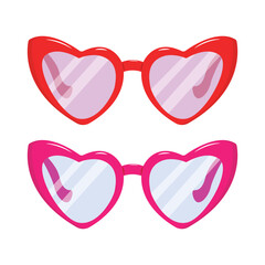 Heart Shaped Sunglasses Vector Design.