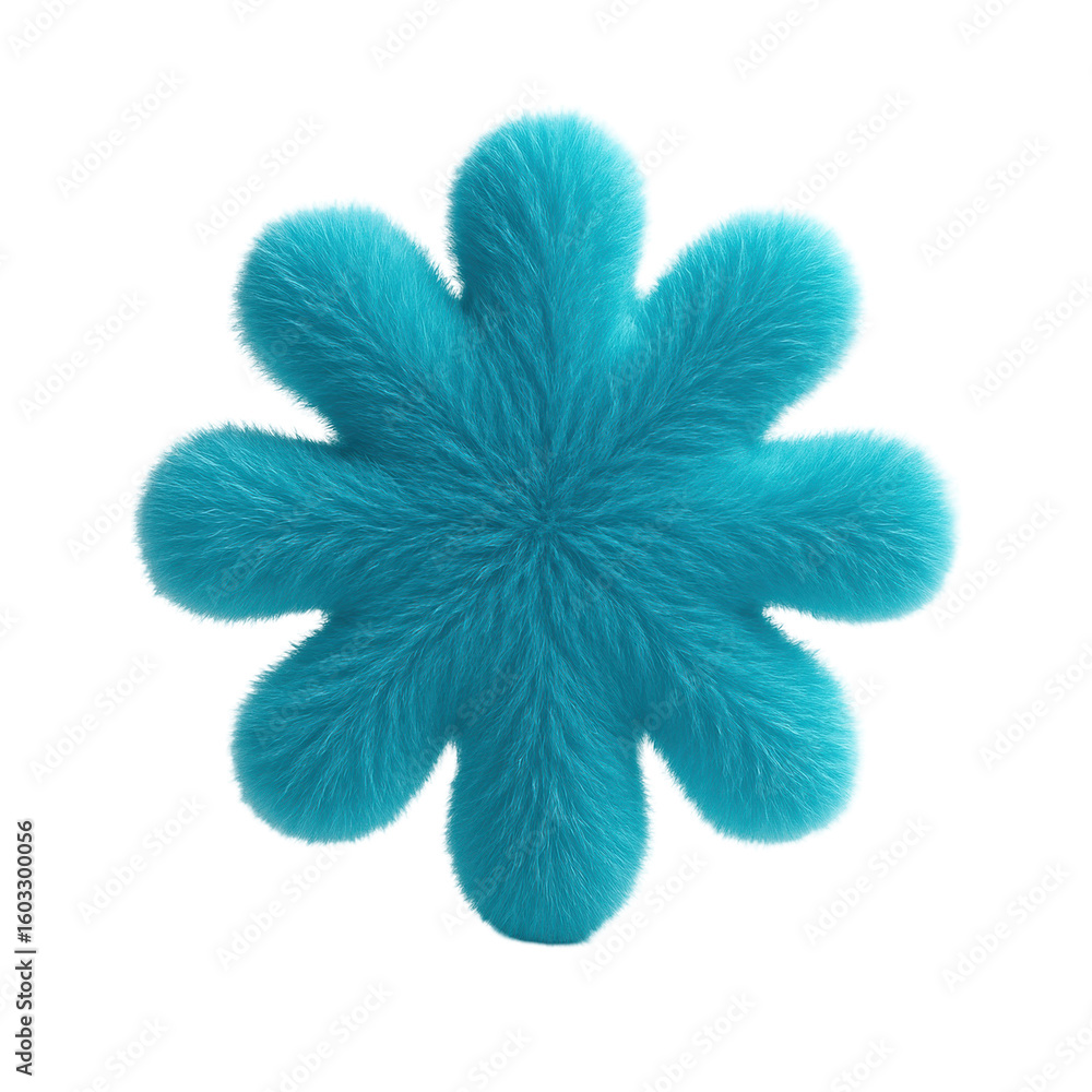 Poster fluffy blue abstract starburst shape on transparent background representing creativity and uniquenes