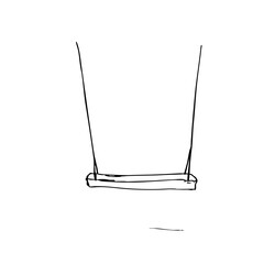 Simple line sketch of a swing in a minimalist style  
