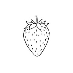 Simple line sketch of a strawberry  