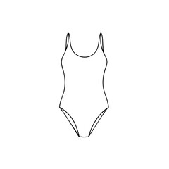 Simple line sketch of a swimsuit  