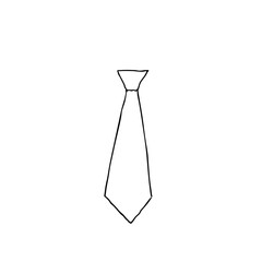 Simple line sketch of a tie in minimalistic style  