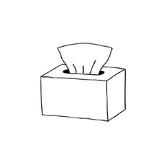 Simple line sketch of a tissue box  
