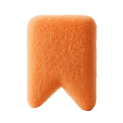 Obraz premium Fluffy orange icon with soft texture resembling a tooth on transparent background conveying warmth and comfort