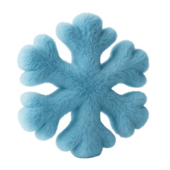 Fluffy blue snowflake icon symbolizing winter season and holiday festivities isolated on transparent background for decorative use and design purposes