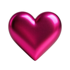 Obraz premium Glossy pink heart icon symbolizing love and affection on a transparent background