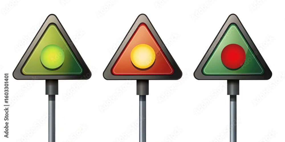 Fototapete international traffic lights day. traffic light warning signs showing different signals.vector illus