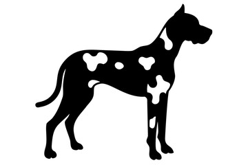 Great Dane dog silhouette with white background animal