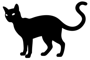 Siamese cat silhouette with transparent background
