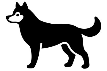 Siberian Husky Dog Silhouette on White Background animal 1