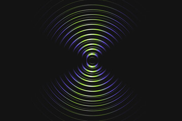 Circle Lines with Abstract Rings, Ripple. 3D Minimal Modern Vector. Abstract Signal Radar.	