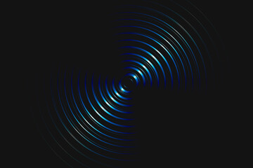 Circle Lines with Abstract Rings, Ripple. 3D Minimal Modern Vector. Abstract Signal Radar.