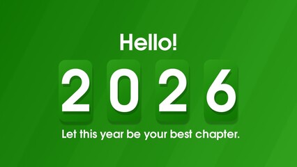 Naklejka premium Happy new year 2026 background, premium green , greeting card design, elegant festive art,