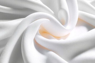 White creased fabric texture background soft wrinkled textile