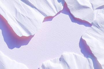 White embossed crumpled paper texture background minimalist design