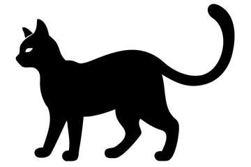 Siamese Cat Silhouette on White Background animal feline 2