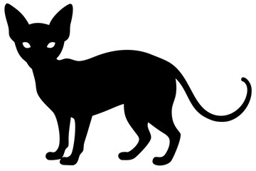 Blue Sphynx Cat Silhouette blue cat feline