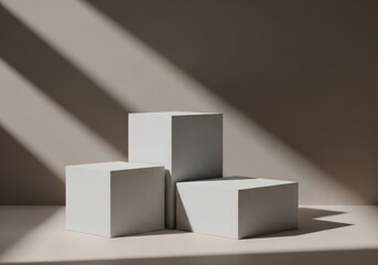 Geometric cubes with dramatic light and shadow