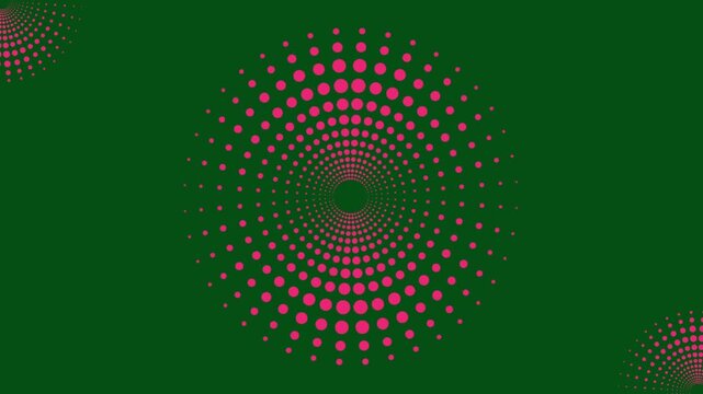 Looping Abstract Animated Halftone Dot Pattern &ndash; Circular Motion Graphic in Red and Green