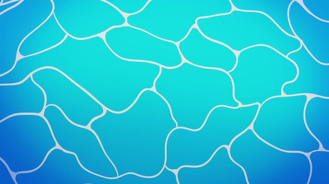 Animated Waving Cartoon texture of the water surface. Water caustics. Transparent water with refraction of sunlight and reflections on the water surface. Underwater, pool, summer, fresh. Slow motion.