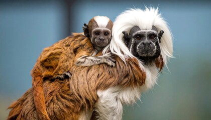 Close-up of a monkey with a baby