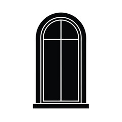 black window isolated on white